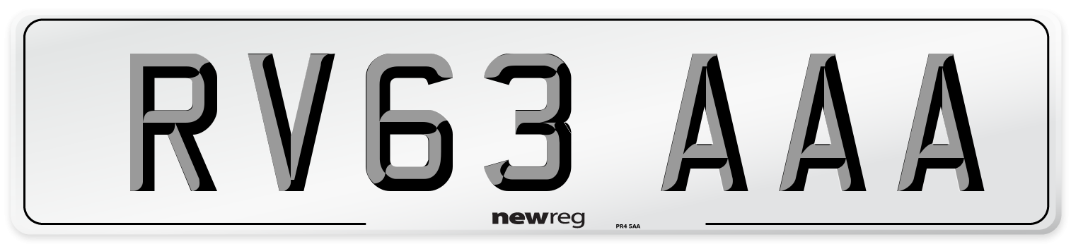 RV63 AAA Number Plate from New Reg